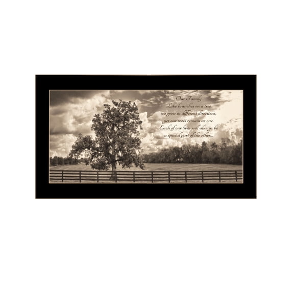 Trendy Decor 4U "Our Family" Framed Wall Art, Modern Home Décor Black Framed Print for Living Room, Bedroom & Farmhouse Wall Decoration by Susie Boyer 20"x11"