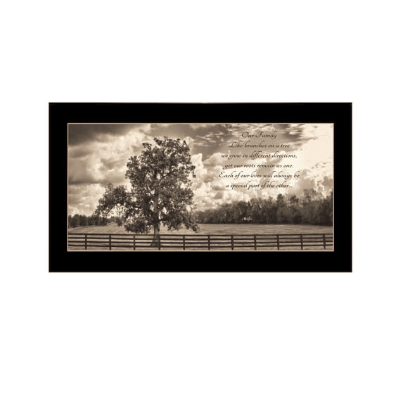 Trendy Decor 4U "Our Family" Framed Wall Art, Modern Home Décor Black Framed Print for Living Room, Bedroom & Farmhouse Wall Decoration by Susie Boyer 20"x11"