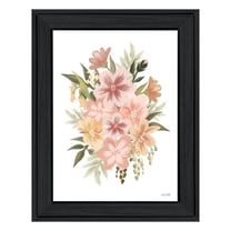 Trendy Decor 4U "Peachy Petals" Framed Wall Art, Modern Home Décor Black Framed Print for Living Room, Bedroom & Farmhouse Wall Decoration by House Fenway 15"x19"