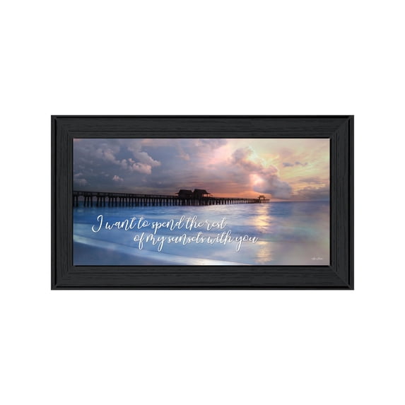 Trendy Decor 4U "Rest of My Sunsets I" Framed Wall Art, Modern Home Décor Black Framed Print for Living Room, Bedroom & Farmhouse Wall Decoration by Lori Deiter 21"x12"