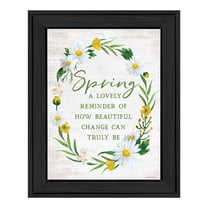 Trendy Decor 4U "Spring Reminder" Framed Wall Art, Modern Home Décor Black Framed Print for Living Room, Bedroom & Farmhouse Wall Decoration by Lettered & Lined 15"x19"
