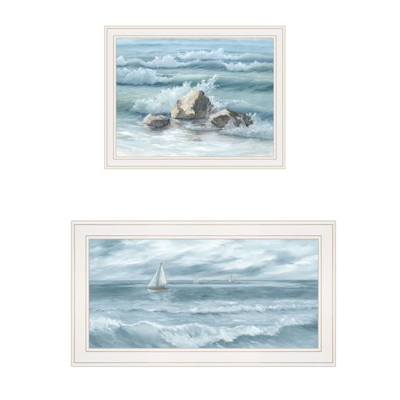 Trendy Decor 4U "Steadfast in the Waves" Framed Wall Art for Living Room, Wall Art Print for Home Decor, Bedroom Wall Art by Georgia Janisse