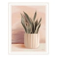 thumbnail image 1 of Trendy Decor 4U "Striped Bohemian Plant" Framed Wall Art, Modern Home Décor White Framed Print for Living Room, Bedroom & Farmhouse Wall Decoration by House Fenway 14"x18", 1 of 2