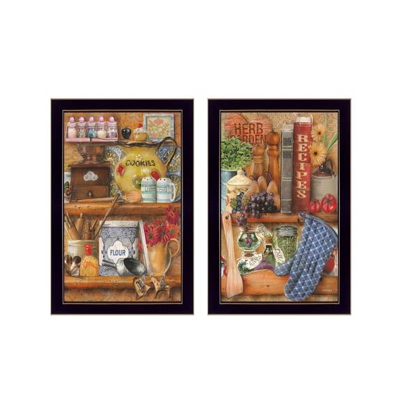 Trendy Decor 4U "Sugar, Spice, Herbs" Framed Wall Art for Living Room, Wall Art Print for Home Decor, Bedroom Wall Art by Ed Wargo