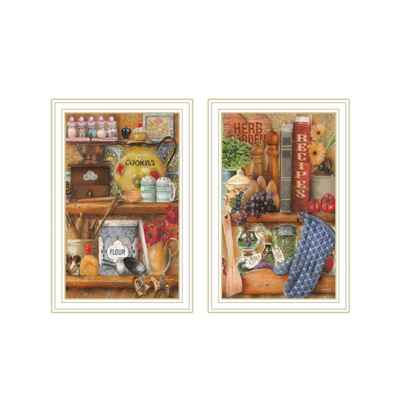 Trendy Decor 4U "Sugar, Spice, Herbs" Framed Wall Art for Living Room, Wall Art Print for Home Decor, Bedroom Wall Art by Ed Wargo