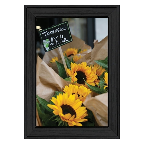 Trendy Decor 4U "Sunflower Bouquet" Framed Wall Art, Modern Home Décor Black Framed Print for Living Room, Bedroom & Farmhouse Wall Decoration by JG Studios 15"x21"
