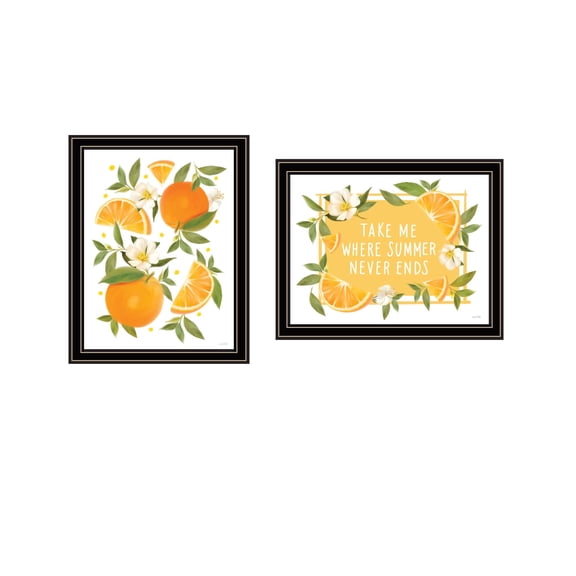 Trendy Decor 4U "Take Me Where Summer Never Ends - so I can always smell Orange Blossoms!" Framed Wall Art for Living Room, Wall Art Print for Home Decor, Bedroom Wall Art by House Fenway
