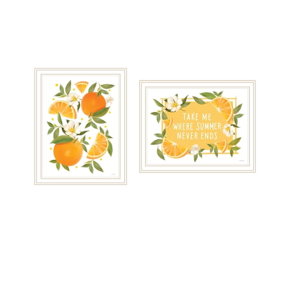 Trendy Decor 4U "Take Me Where Summer Never Ends - so I can always smell Orange Blossoms!" Framed Wall Art for Living Room, Wall Art Print for Home Decor, Bedroom Wall Art by House Fenway