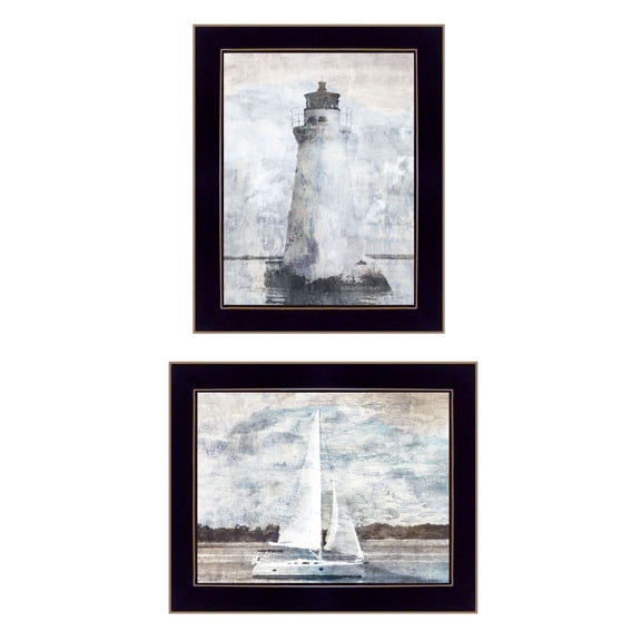 Trendy Decor 4U "The Ocean Blues" Framed Wall Art for Living Room, Wall Art Print for Home Decor, Bedroom Wall Art by Bluebird Barn