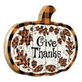 thumbnail image 1 of Give Thanks By Linda Spivey Printed on Wooden Pumpkin Wall Art - Orange, 1 of 3