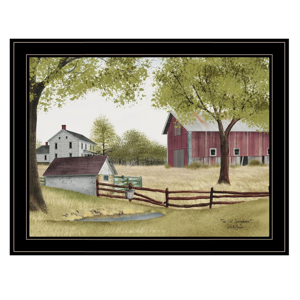 The Old Spring House Framed Giclee Print in Black Frame