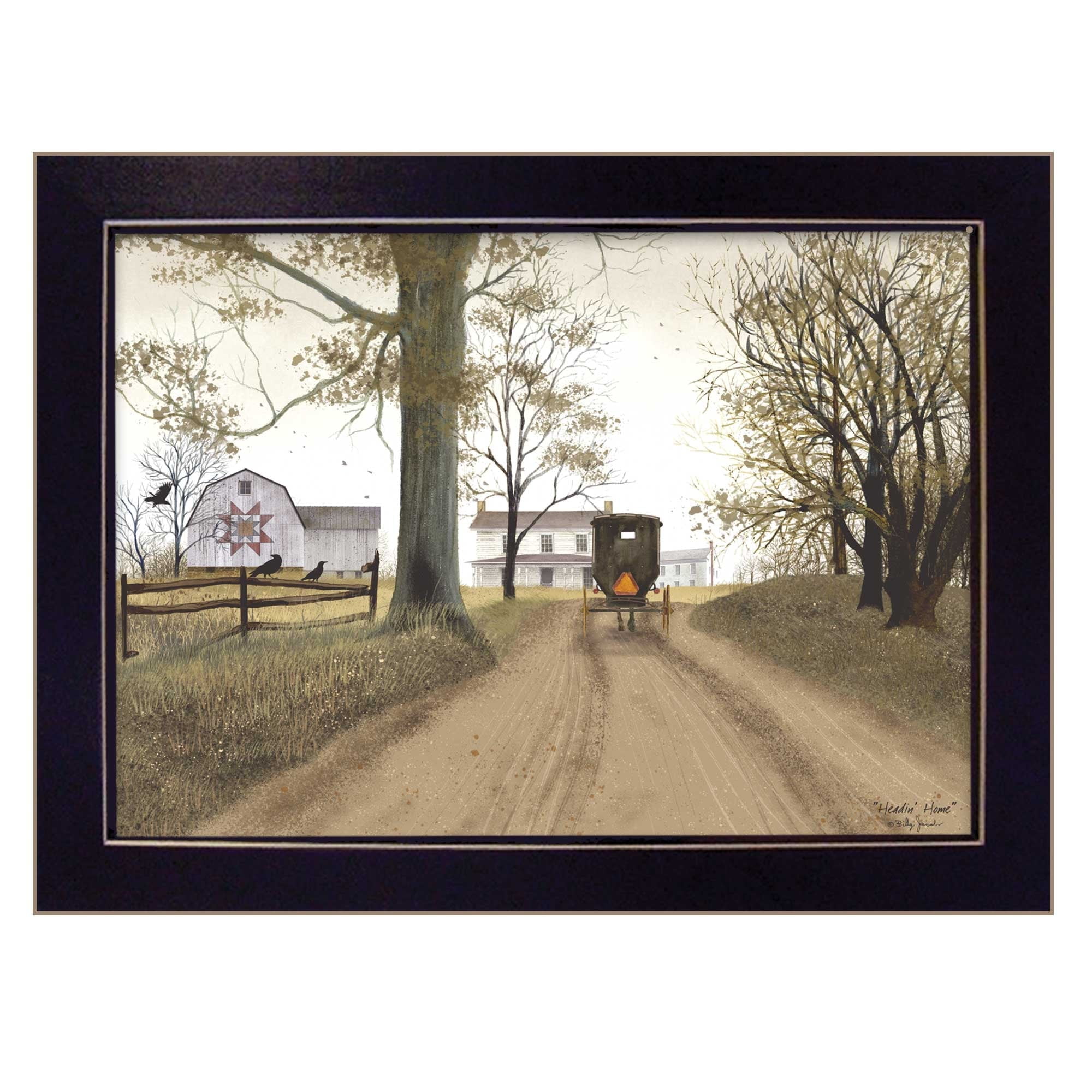 Trendy Decor 4U TrendyDecor4U Traditional "Headin' Home" Framed Print Wall Art by Billy Jacobs - Earthtone