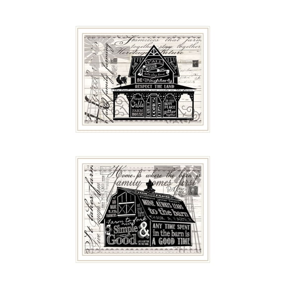 Trendy Decor 4U "Try Reading this House and Barn!" Framed Wall Art for Living Room, Wall Art Print for Home Decor, Bedroom Wall Art by Cindy Jacobs