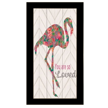 Trendy Decor 4U "You are so loved- Flamingo" Framed Wall Art-Color:Black,Style:FrameType2