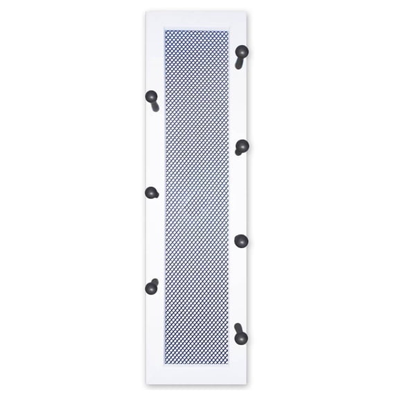 TrendyDecor4U 7-Peg Mug Rack By Millwork With White Frame Wall Art MUG7V-712W