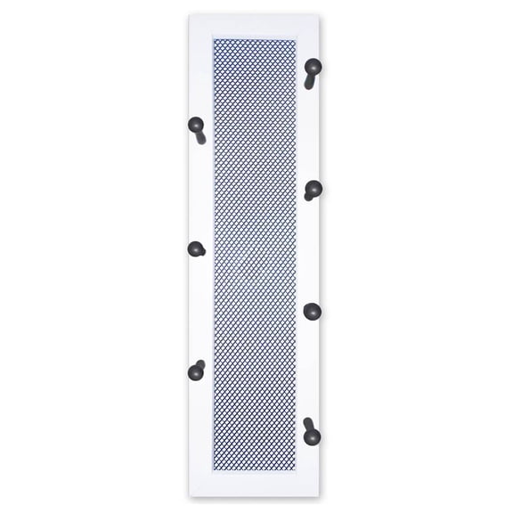 TrendyDecor4U 7-Peg Mug Rack By Millwork With White Frame Wall Art MUG7V-712W