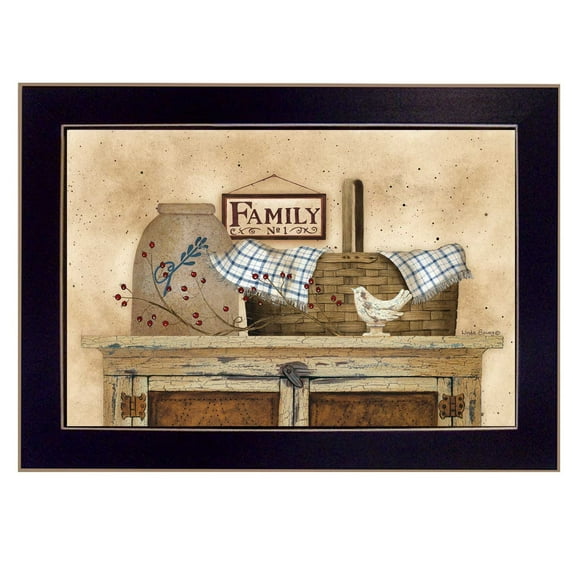 Trendy Decor4U "Family Still Life" By Linda Spivey, Printed Wall Art, Ready To Hang Framed Poster, Black Frame - Finish:Brown,Size:20"L x 1"W x 14"H-Finish:Brown,Size:20"L x 1"W x 14"H