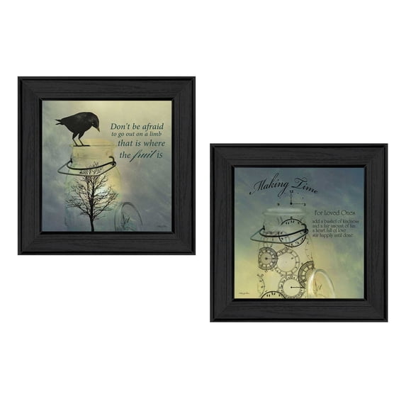 Trendy Decor4U "Glass Jars" Collection By Robin-Lee Vieira, Printed Wall Art, Ready To Hang Framed Poster, Black Frame - Finish:Multi-Finish:Multi