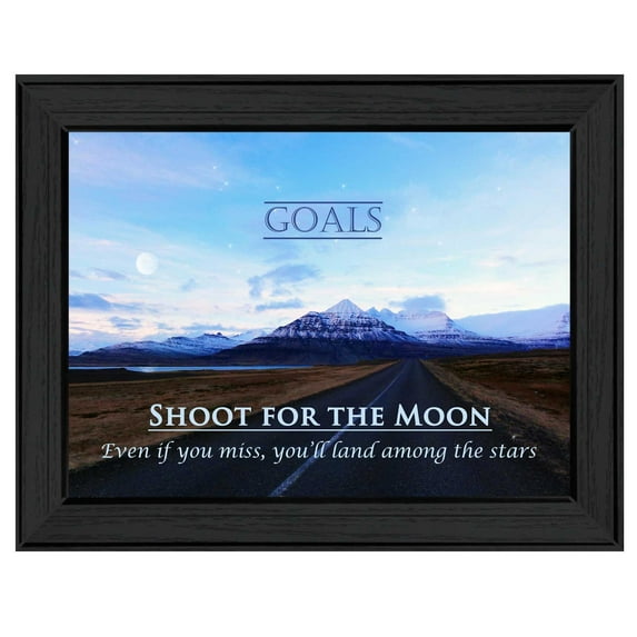 Trendy Decor4U "Goals" By Trendy Decor4U, Printed Wall Art, Ready To Hang Framed Poster, White Frame - Finish:Multi/White,Size:14"L x 1.5"W x 18"H-Finish:Multi/Black,Size:14"L x 1"W x 10"H