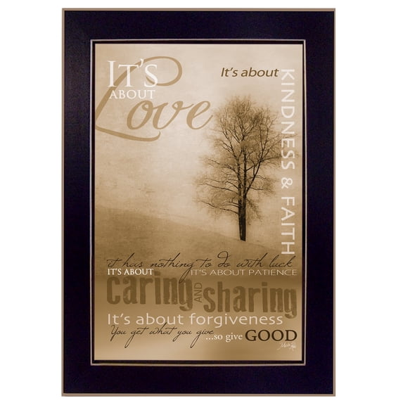 Trendy Decor4U "Its About Love" By Marla Rae, Printed Wall Art, Ready To Hang Framed Poster, Black Frame - Finish:Multi-Finish:Multi