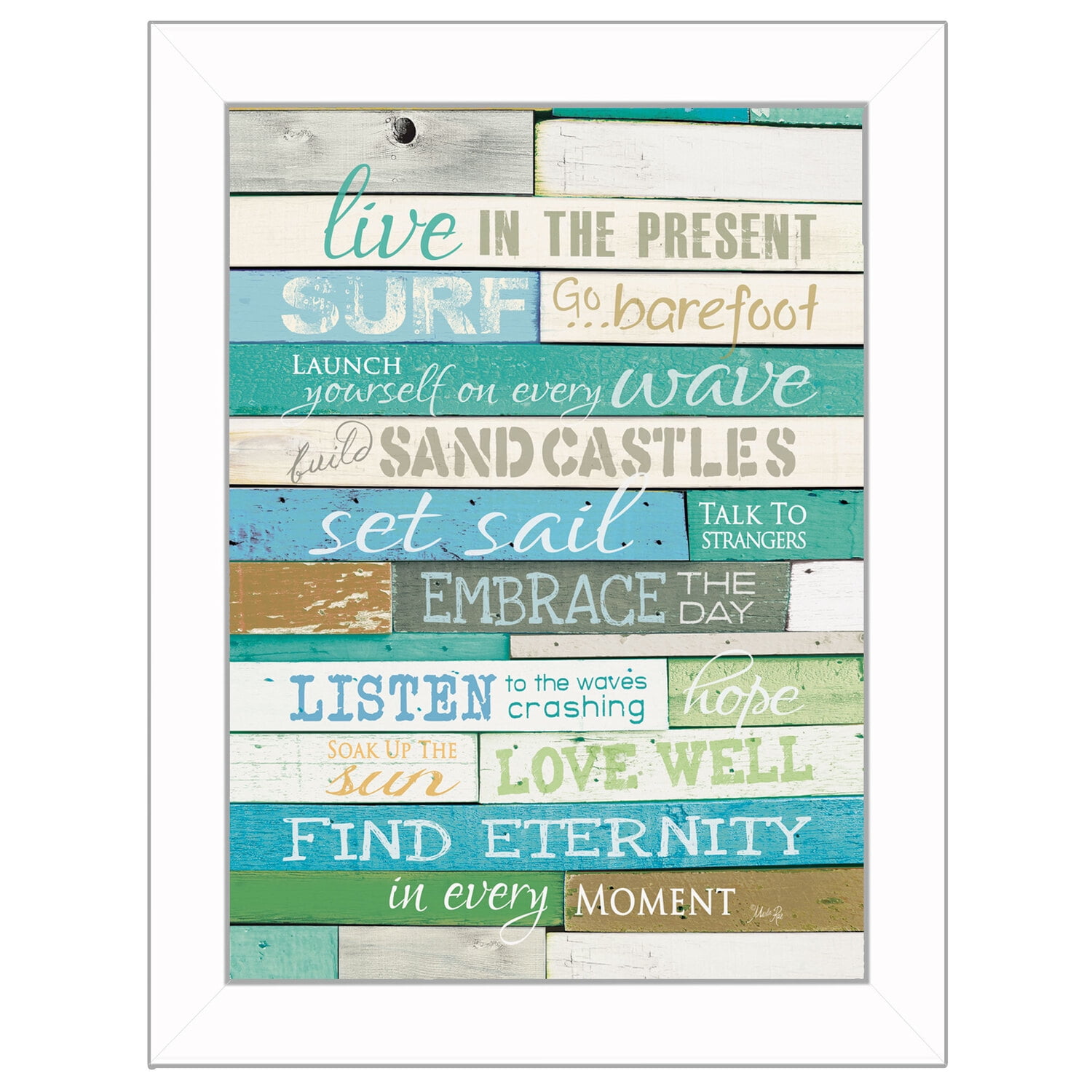 Trendy Decor4U Live in the Present By Marla Rae, Printed Wall