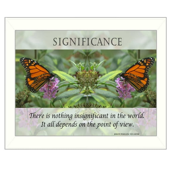 Trendy Decor4U "Significance" By Trendy Decor4U, Printed Wall Art, Ready To Hang Framed Poster, White Frame - Finish:White,Size:14"L x 1.5"W x 18"H-Finish:Multi/White,Size:14"L x 1.5"W x 18"H