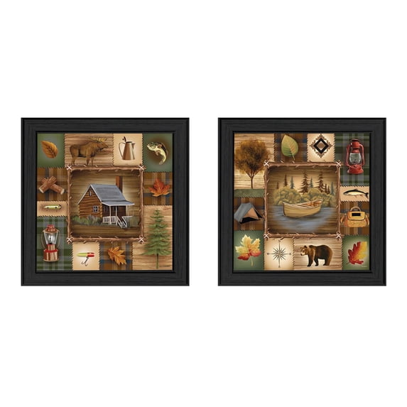 Trendy Decor4U "Up North" Collection By Ed Wargo, Printed Wall Art, Ready To Hang Framed Poster, Black Frame - Finish:Multi-Finish:Multi