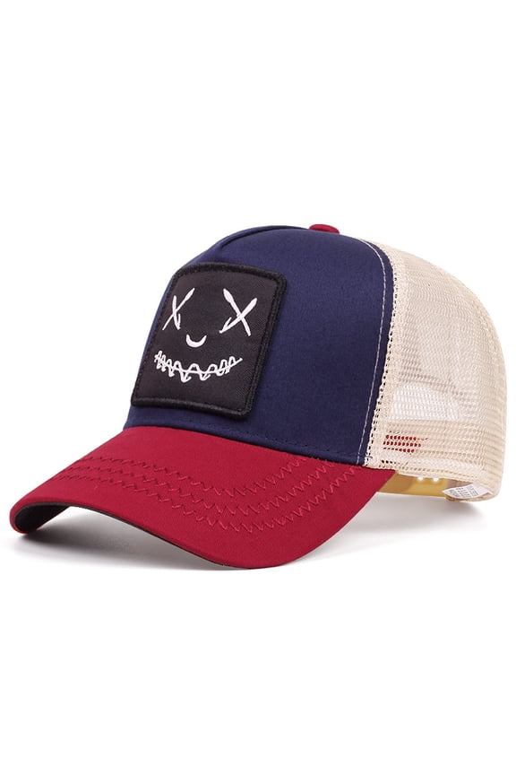 Trendy Devil Embroidered Mesh Baseball Cap Street Style Trucker Hat Unisex Couple Sun Hat