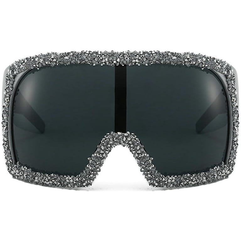 Trendy Diamond Mask Rhinestone Sunglasses for Women  display picture 1