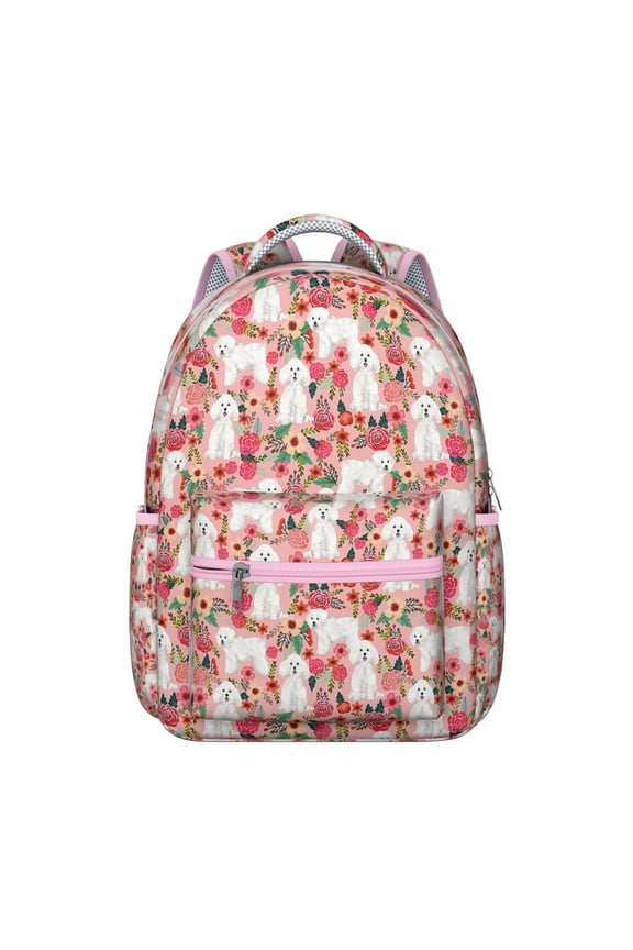 Trendy Dog Design Backpack for Teens - Breathable Shoulder Straps, Hidden Pockets, Fashionable Gift for High School Students
