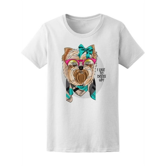 Trendy Dog Likes To Dress Up T-Shirt Women -Image by Shutterstock, Female x-Large
