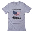 thumbnail image 1 of Trendy Don't Mess with America Flag Graphic Men's Grey T-Shirt, 1 of 2