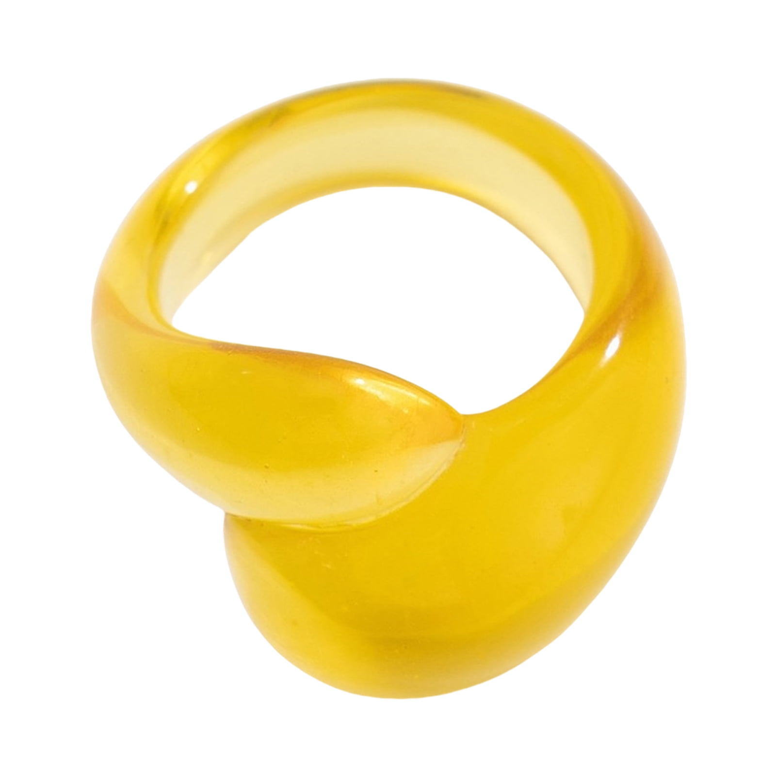 Akrilic Rings Trendy Double Droplet Acrylic Rings Irregular Geometric Finger Rings ...