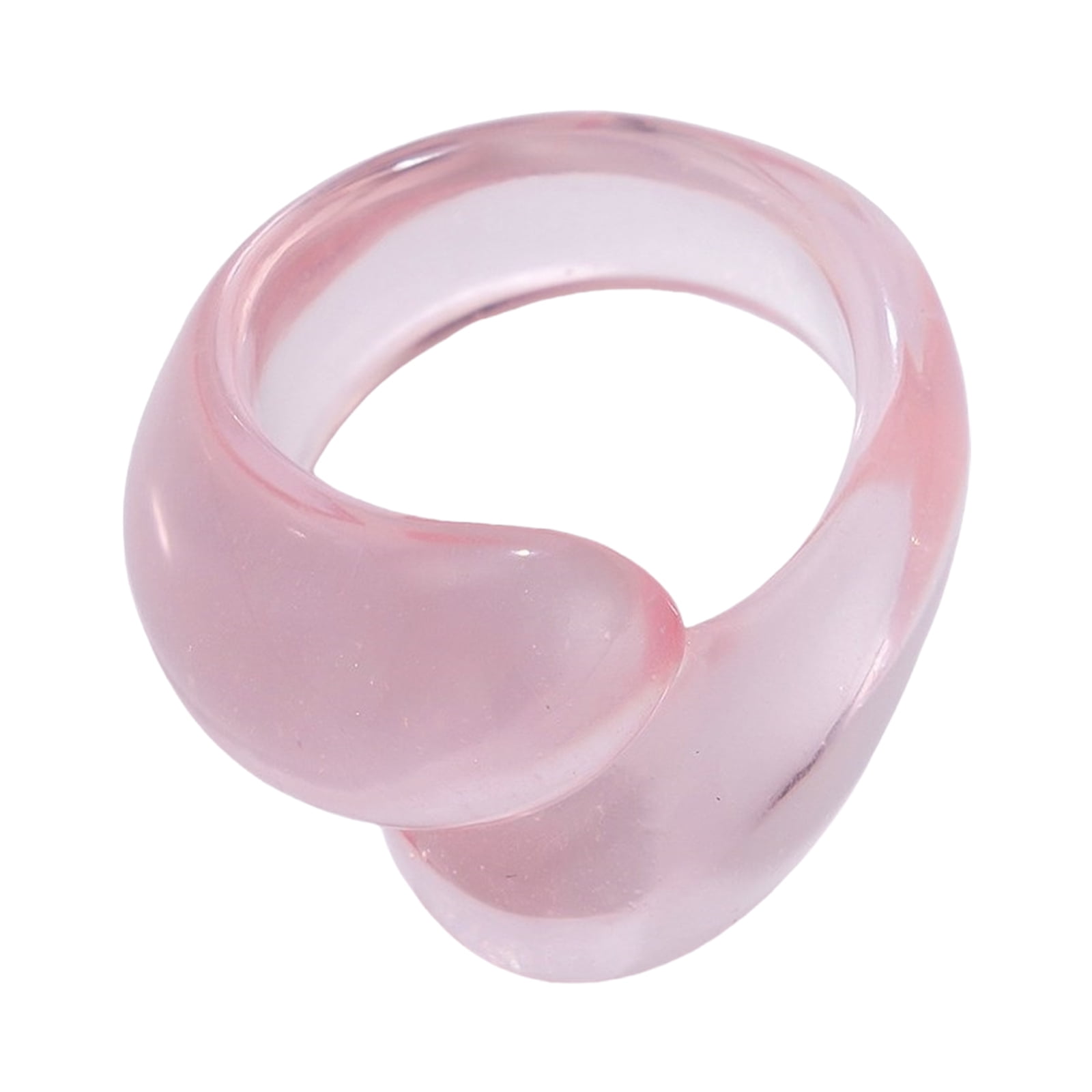 Akrilic Rings Trendy Double Droplet Acrylic Rings Irregular Geometric Finger Rings ...