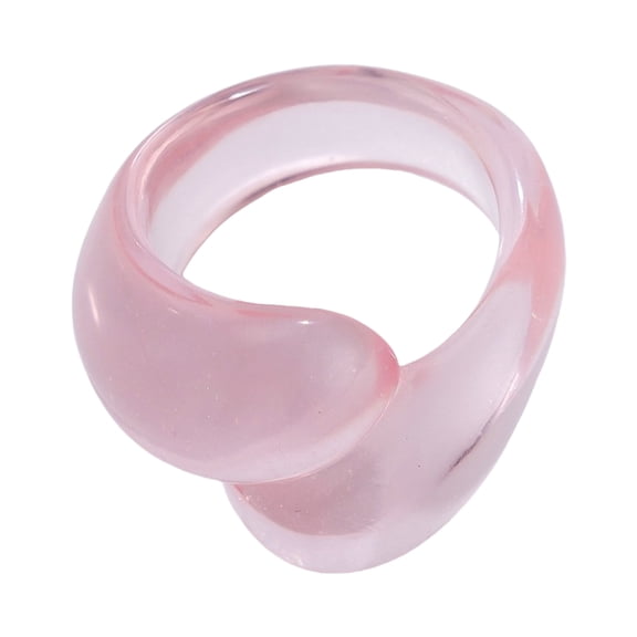 Trendy Double Droplet Acrylic Rings Irregular Geometric Finger Rings Jewelry for Parties Date and Everyday Outfits