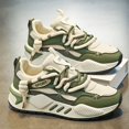 thumbnail image 1 of Trendy Double Lace Platform Shoes, Men's Low Top Lace Up Sneakers, for Outdoor Walking Holiday Traveling, 1 of 9