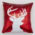 thumbnail image 1 of Trendy Double-Sided Sequin Christmas Pillow - Red Snowflake Deer Head Design, Soft Decorative Throw Pillow for Sofa Bed Living Room, Festive Holiday Home Decor, 1 of 2