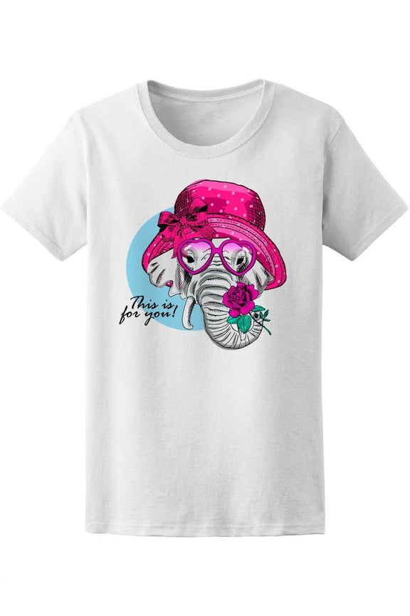Trendy Dressed Elephant With Hat T-Shirt Women -Image by Shutterstock, Female Medium