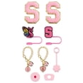 thumbnail image 1 of Trendy Drinkware Accessory Set with Embroidery Patch Straw Covers Charm Necklace Chain and Leak Guard for Stylish Cup Decoration, 1 of 3
