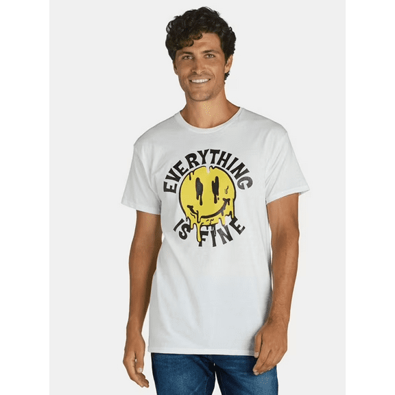 Trendy Dripping Smiley Graphic Tee
