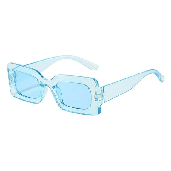 Trendy Driving Glasses Girls Ladies Beach Rectangle Sunglasses for Women Men Blue