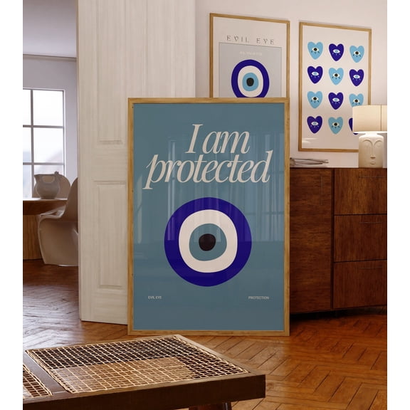 Trendy Evil Eye Protection Print-Nazar Abstract Poster-Gallery Wall Print-Aura Collection-Aesthetic Room Decor-Indie Wall Decor-Evil Eye Art Wall Art, Modern Wall Decor, 16x24 UNFRAMED