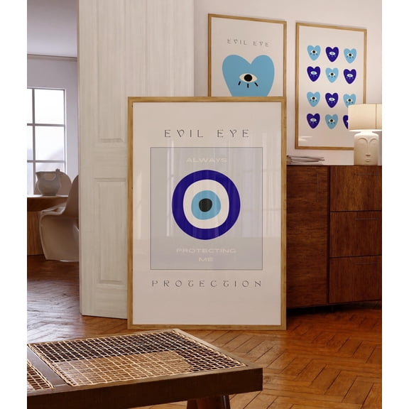 Trendy Evil Eye Protection Print-Nazar Abstract Poster-Gallery Wall Print-Aura Collection-Aesthetic Room Decor-Indie Wall Decor-Wall Prints Wall Art, Modern Wall Decor, 8x12 UNFRAMED