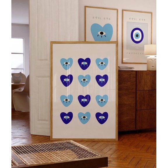 Trendy Evil Eye Protection Print-Nazar Abstract Poster-Gallery Wall Print-Aura Collection-Aesthetic Room Decor-Indie Wall Decor-Wall Prints Wall Art, Modern Wall Decor, 8x12 UNFRAMED