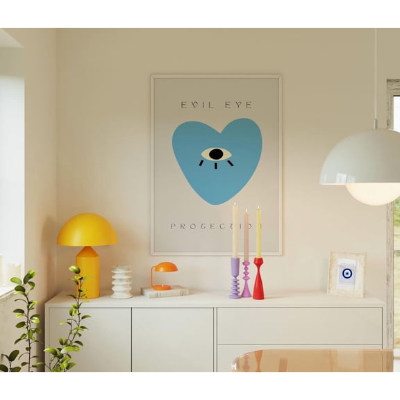 Trendy Evil Eye Protection Print-Nazar Abstract Poster-Gallery Wall Print-Aura Collection-Aesthetic Room Decor-Indie Wall Decor-Wall Prints Wall Art, Modern Wall Decor, 8x12 UNFRAMED