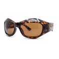 thumbnail image 1 of Trendy Exaggerated Curved Sport 90s Plastic Runway Sunglasses Tortoise - Brown, 1 of 4
