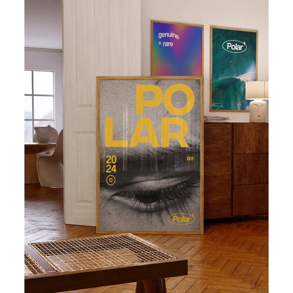 Trendy Eye Poster Print, Typographic Graphic Design Wall Art, Unframed Paper Poster 8x10in