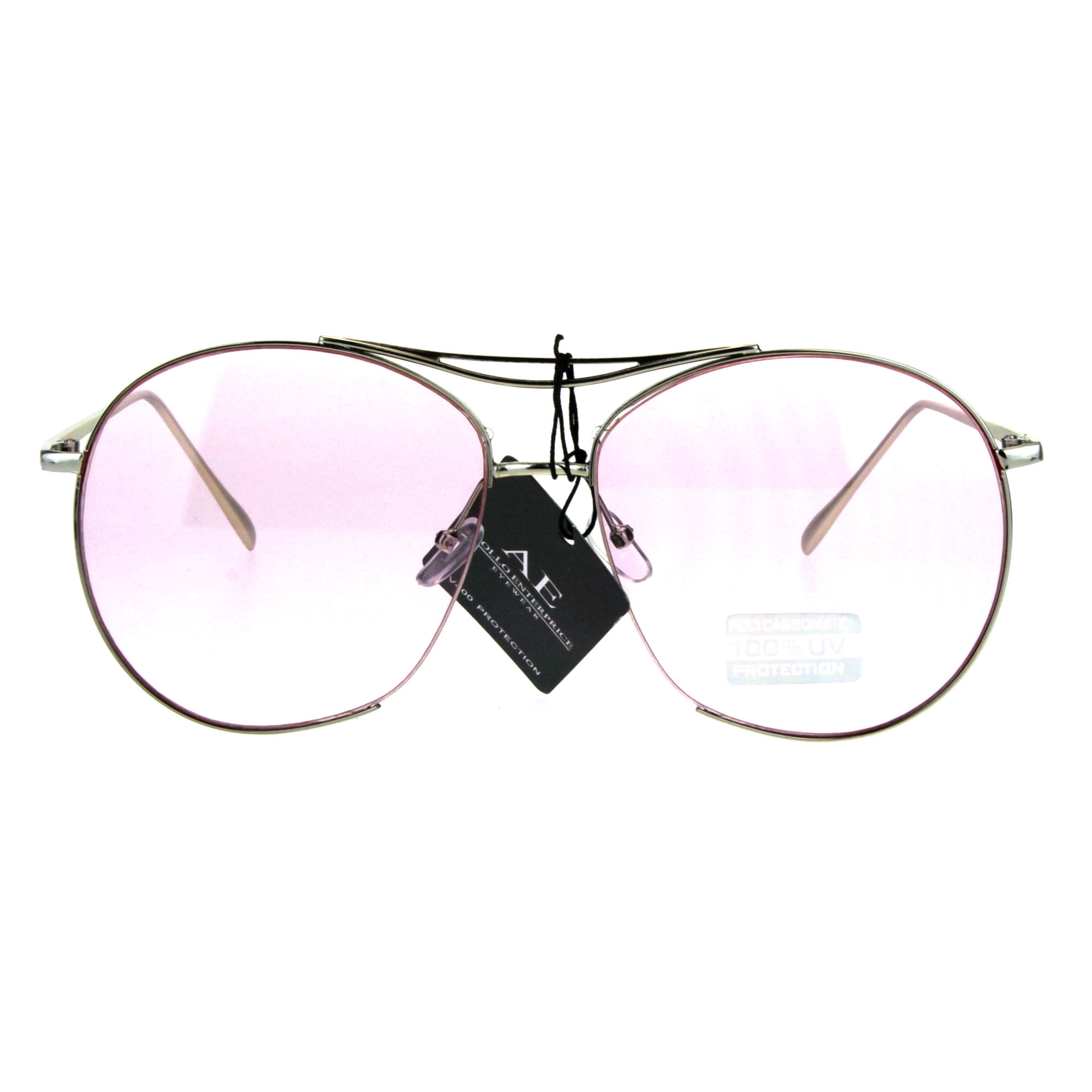 Trendy Fashion Cropped Expose Lens Metal Rim Aviator 