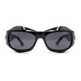 thumbnail image 1 of Trendy Fashion Curved Wrap Sport Thick Plastic Sunglasses All Black, 1 of 4