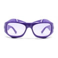 thumbnail image 1 of Trendy Fashion Curved Wrap Sport Thick Plastic Sunglasses All Purple, 1 of 4